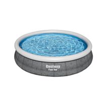 Piscine gonflable autoportante ronde Ø3,66x0,76m Fast Set motif rotin gris - BESTWAY