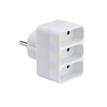 Fiche 3 prises Triplite Façade 2P 6A Blanc - DEBFLEX