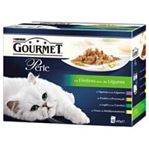 Pâtée Chat Les Filettines Légumes 12x85gr - GOURMET PERLE