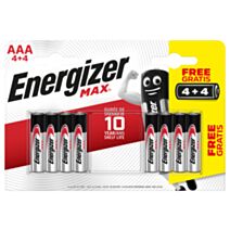 8 piles alcalines max AAA LR3 1,5V (4 gratuites) - ENERGIZER MAX