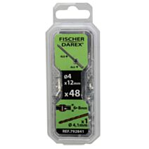 rivets aveugle 4x12 x48 pcs alu/alu tête plate - FISCHER DAREX