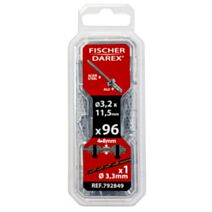 rivets aveugle 3.2x11.5 96 pcs alu acier tete plate - FISCHER DAREX