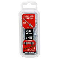 rivets aveugle 4.8x15 x48 pcs alu acier tête plate - FISCHER DAREX