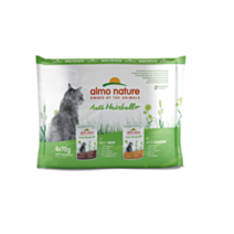 Alimentation pour chat Holistic Fonctionnel Anti-Hairball Bœuf/Poulet 6x70gr - ALMO NATURE