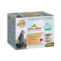 4 Pâtées chat HFC Natural light meal thon/crevettes 50gr - ALMO NATURE