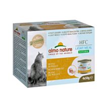 4 Pâtées chat HFC light meal blanc de poulet 50gr - ALMO NATURE