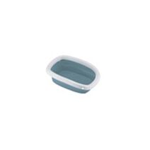Bac à litière rebord chat L43 P31 H14cm bleu acier - ZOLUX