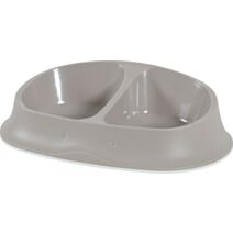 Ecuelle plastique antidérapante - 2x250ml - taupe