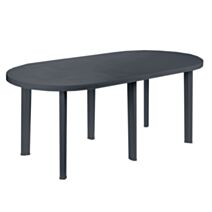 Table ovale Faro polypropylène anthracite 180x90x72cm gris - PROGARDEN