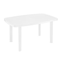 Table de jardin résine Faro ovale 137x85x72cm Blanc - PROGARDEN