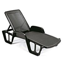 Bain de soleil Lettino empilable anthracite - PROGARDEN