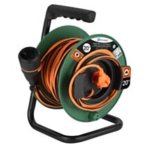 Enrouleur Jardin Electralock, 20 m, H05VV-F 2x1,5; Vert / noir / orange