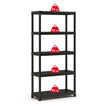 Etagère Plus 5 tablettes résine 182 x 90 x 40 cm noir - KETER