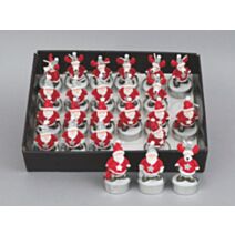 Bougie chauffe plat Père-Noël et renne 7,5cm