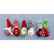 Suspension de Noël fillette laine/bois 7,5cm