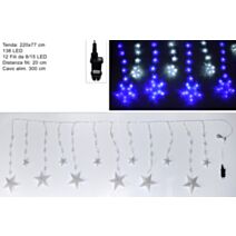 Guirlande lumineuse rideau extérieur 138LED blanc froid/bleu