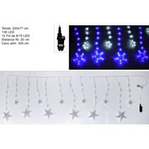 Guirlande lumineuse rideau extérieur 138LED blanc froid/bleu