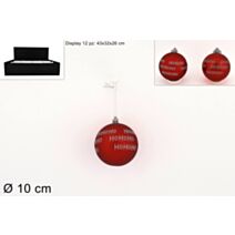 Boule de Noël Ho Ho rouge Ø10cm