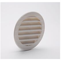 Grille aération +  moustiquaire blanc à encastrer Ø9,4cm