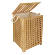 Panier à linge Bamboo Marron 40x40x58cm - MSV