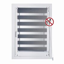 Store enrouleur occultant Jour/Nuit Clip&Fix Argent 90x180cm