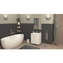 Meuble à Poser Helgo 60cm Blanc Mélaminé Livré en Kit