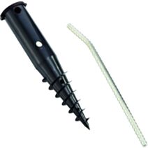 Douille Fixation Séchoir Parapluie Métal Barre à Visser pour Mâts ∅50mm avec Couvercle - LEIFHEIT