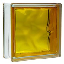 Brique de verre Brilly jaune 19x19x8cm - VITRABLOK