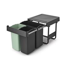 Poubelle encastrable cuisine Built-In gris 2x10+20L - BRABANTIA