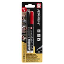 Permapaque 2 Marqueurs pointe fine rouge/noir - FISCHER DAREX