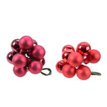 Boule de Noël grappe en verre Ø2cm rouge