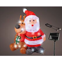 Décoration de Noël Père Noël LED Solaire Anime 8 Fct H40cm