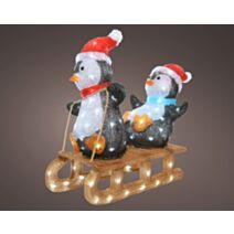 Décoration de Noël Pingouins Sur Luge 110l 62cm H57