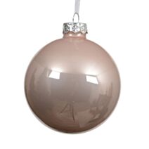 Décoration de Noël boules en verre email rose poudre Ø8cm - DECORIS