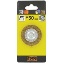 Brosse circulaire fils acier laitonné ondulés Ø 50 mm - SCID