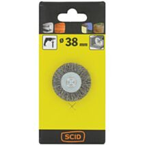 Brosse circulaire fils acier laitonné ondulés Ø 38 mm - SCID