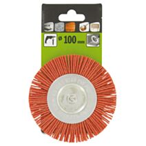 Brosse circulaire nylon rouge Ø 100 mm - SCID
