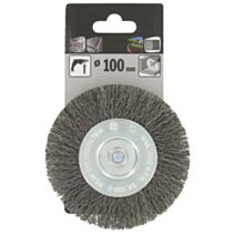 Brosse circulaire fils inox ondulés Ø 100 mm - SCID