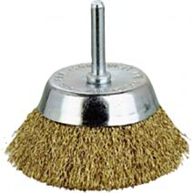 Brosse conique fils acier laitonné ondulés - SCID