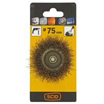 Brosse conique fils acier laitonné ondulés Ø 75 mm - SCID