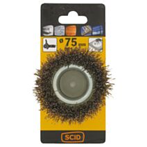 Brosse coupe fils acier laitonné ondulés Ø75mm - SCID