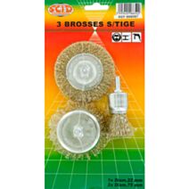 Assortiment 3 Brosses acier laitonnée - SCID