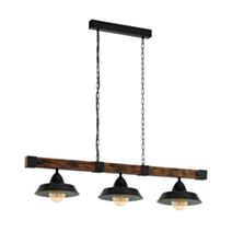 Suspension Oldbury Noir marron 3x 60W - EGLO