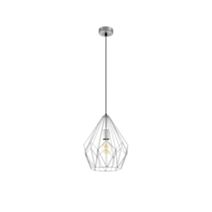 Suspension Carlton Ø31 x H110 cm acier argent E27x1 60W A++E - EGLO