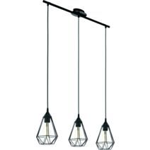 Suspension triple Tarbes 79 x 17,5 x 110 cm 60Wx3 acier noir - EGLO