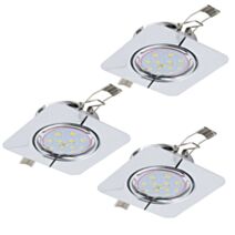 3 spots orientables Peneto LED/5W carrés chrome