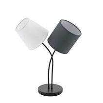 Lampe de table Almeida acier noir blanc anthracite E14 2 x 40W - EGLO