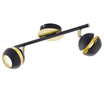 Réglette Nocito noir or GU10 2x3.3W