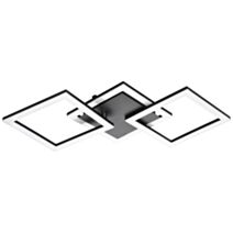 Plafonnier LED Huerta acier/PVC carrés 36W noir - EGLO