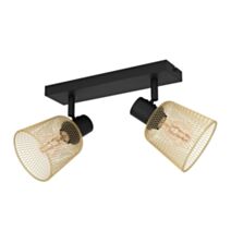 Spot double Coslada 32 x 17 cm 2 x E27 40W acier doré/noir - EGLO